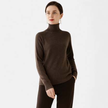 Damen Pullover aus Merinowolle und Kaschmir – Stehkragen