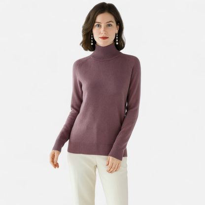 Damen Pullover aus Merinowolle und Kaschmir – Stehkragen