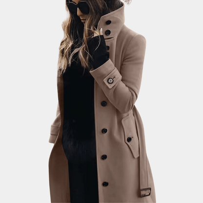 Damen Trenchcoat – Elegant & Warm mit Kragen