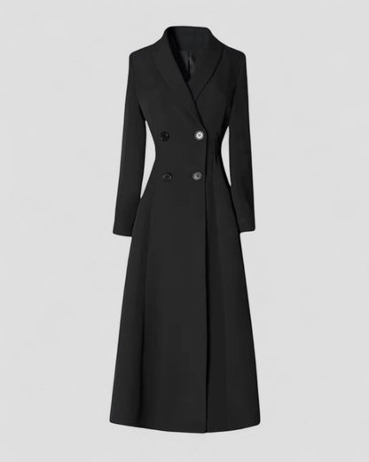 Damen Trenchcoat Lang – Taillierter Eleganter Mantel mit Knöpfen