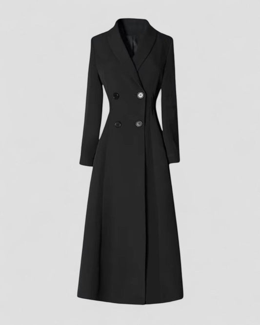 Damen Trenchcoat Lang – Taillierter Eleganter Mantel mit Knöpfen