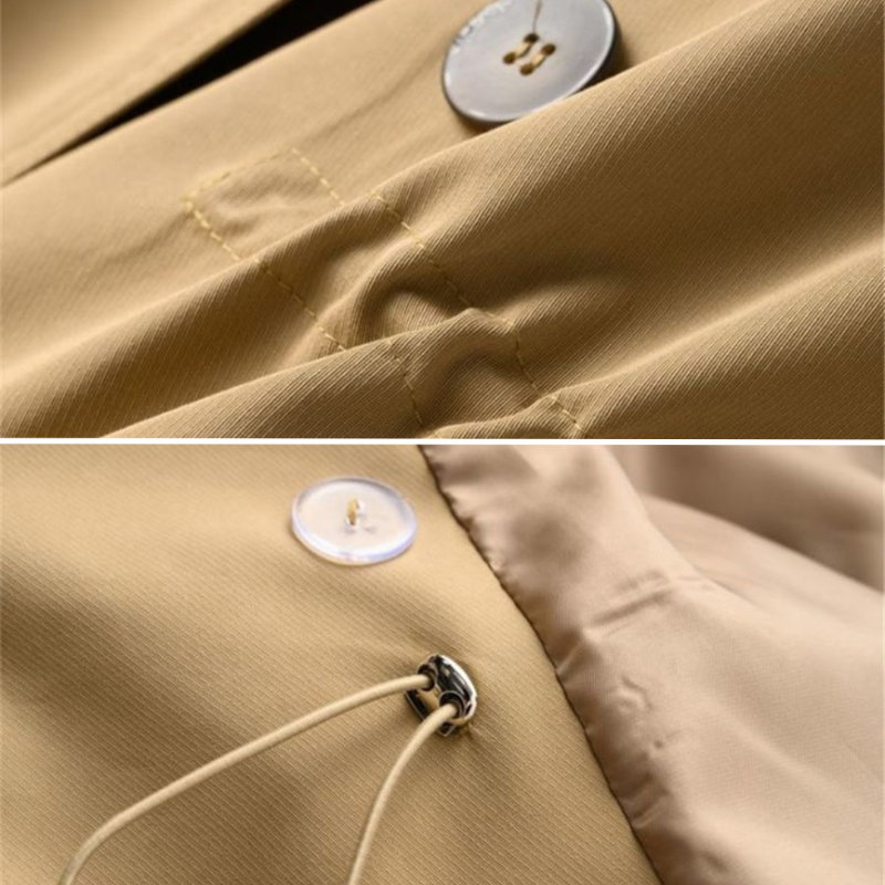 Damen Vintage Trenchcoat – Doppelreihig, Tailliert, Klassisches Design