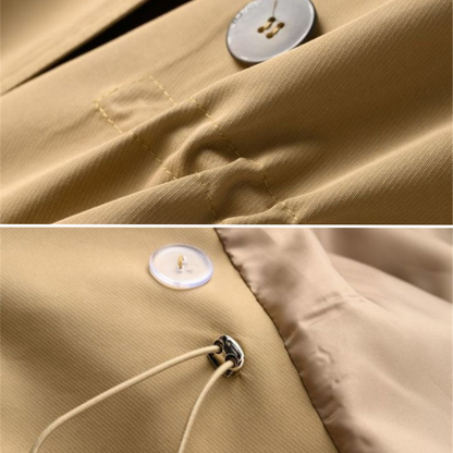 Damen Vintage Trenchcoat – Doppelreihig, Tailliert, Klassisches Design