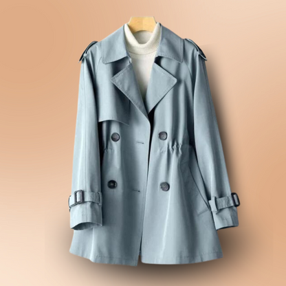 Damen Vintage Trenchcoat – Doppelreihig, Tailliert, Klassisches Design