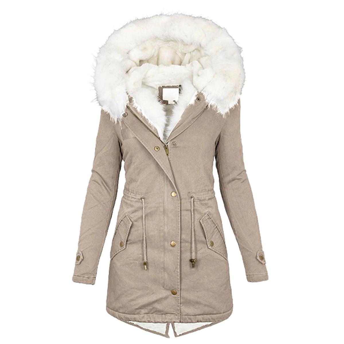 Damen Winterjacke mit Kapuze – Warm & Stilvoll mit Knopfdetails