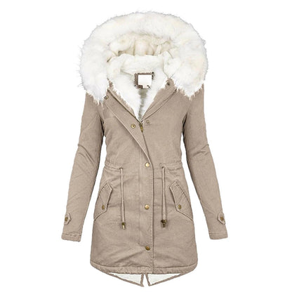 Damen Winterjacke mit Kapuze – Warm & Stilvoll mit Knopfdetails