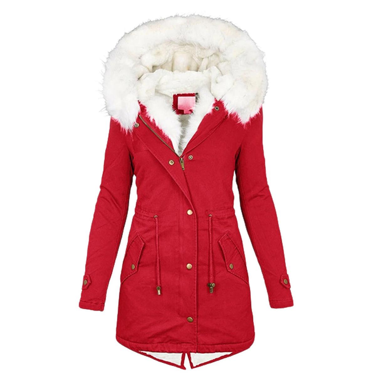 Damen Winterjacke mit Kapuze – Warm & Stilvoll mit Knopfdetails