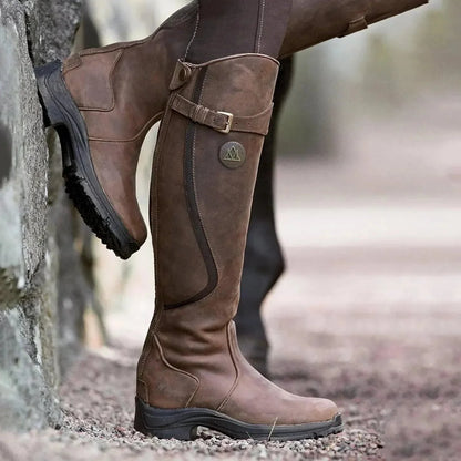Damen Winterstiefel – Wasserdicht aus Leder im Reitstil