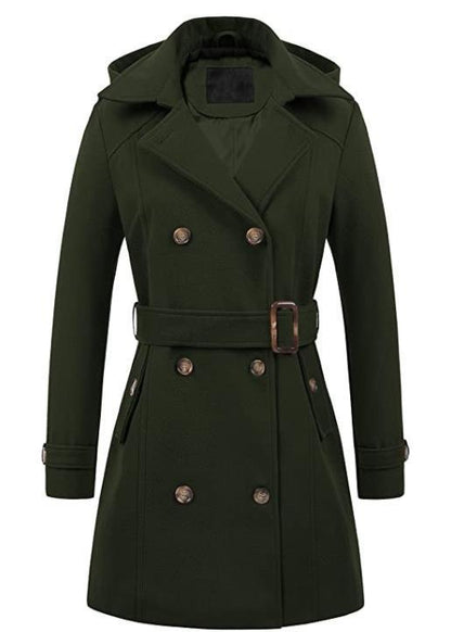 Damen Wollmantel mit Kapuze in Übergrößen – Stilvolles Übergangsmodell