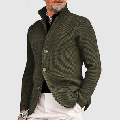 Edward Men's Knitted Cardigan - Classic Button-Up Sweater with Ribbed Design for Sophisticated Style