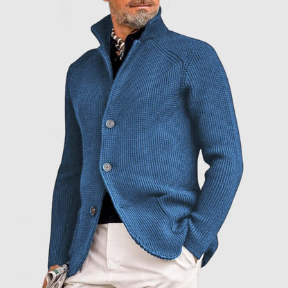Edward Men's Knitted Cardigan - Classic Button-Up Sweater with Ribbed Design for Sophisticated Style