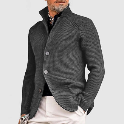 Edward Men's Knitted Cardigan - Classic Button-Up Sweater with Ribbed Design for Sophisticated Style