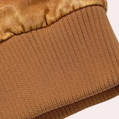 Elegante Herren Lederjacke Mit Kapuzenpulli Trendy