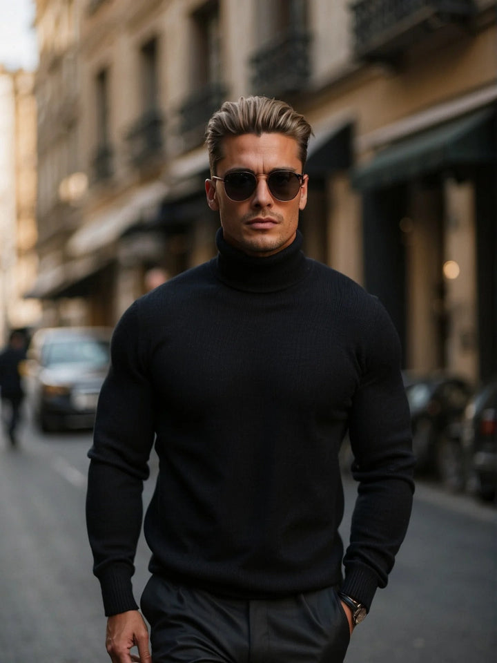 Eleganter Rollkragenpullover aus hochwertiger Baumwolle für Herren - Komfort und Stil vereint
