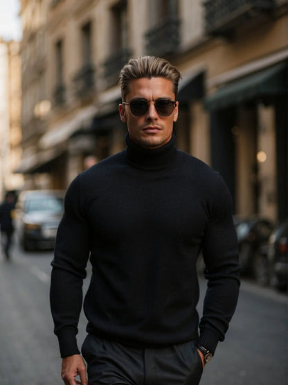 Eleganter Rollkragenpullover aus hochwertiger Baumwolle für Herren - Komfort und Stil vereint