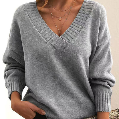 Eleganter V-Ausschnitt Kaschmirpullover für Damen – Weich und Bequem