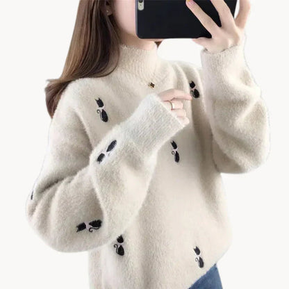 Flauschiger Rollkragenpullover für Damen - Weich und Bequem