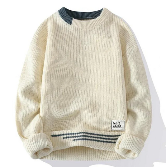 Gemütlicher Herrenstrickpullover aus nachhaltigem Material