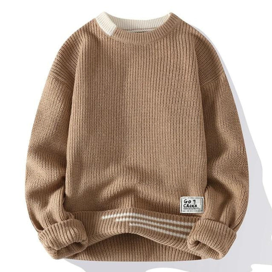 Gemütlicher Herrenstrickpullover aus nachhaltigem Material