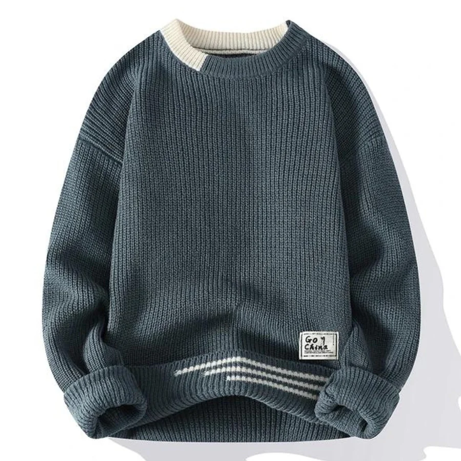Gemütlicher Herrenstrickpullover aus nachhaltigem Material