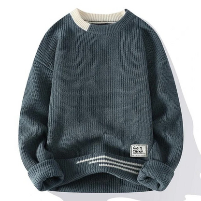 Gemütlicher Herrenstrickpullover aus nachhaltigem Material
