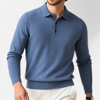 Herren Polopullover aus Merinowolle – Langarm und Weich