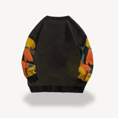 Herren Strickpullover aus Baumwolle – Mit Katzenmotiv