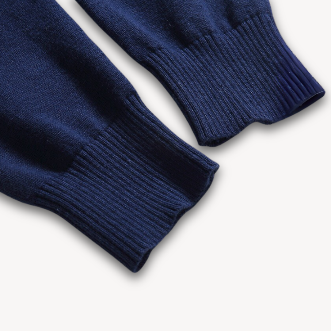 Herren V-Ausschnitt Pullover – Baumwollmix, Schmale Passform