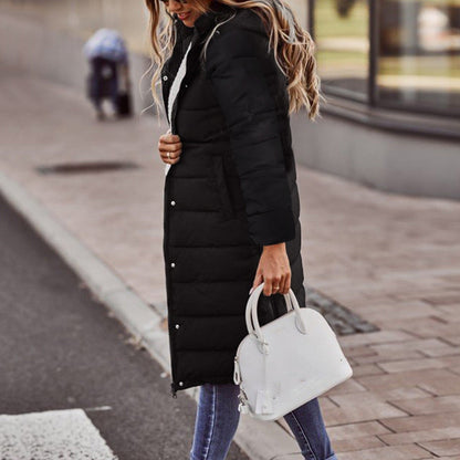 Hoodie mit Knopfverschluss und langen Ärmeln – Mid-Length Baumwolljacke im Streetstyle