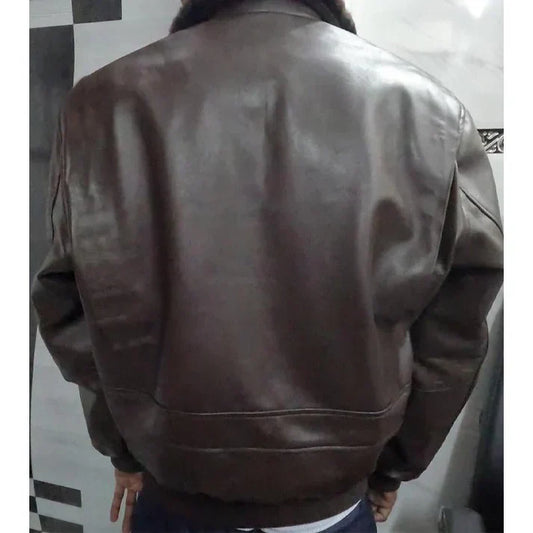 Alf - vintage leren jackets with bontkraag and ritssluiting