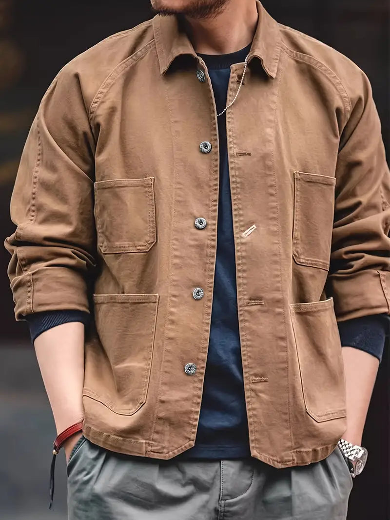 Klassische Kurzjacke aus Vintage Baumwolle für Herren – Stilvoll und Warm für den Winter