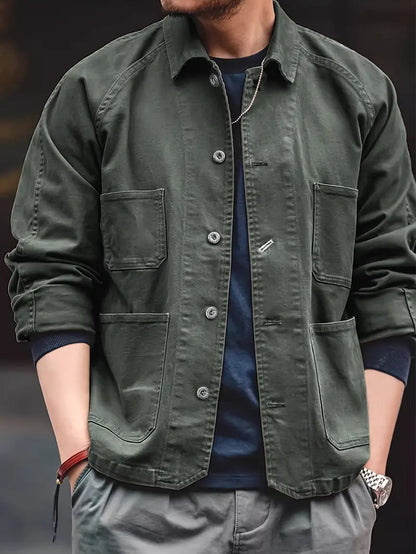 Klassische Kurzjacke aus Vintage Baumwolle für Herren – Stilvoll und Warm für den Winter