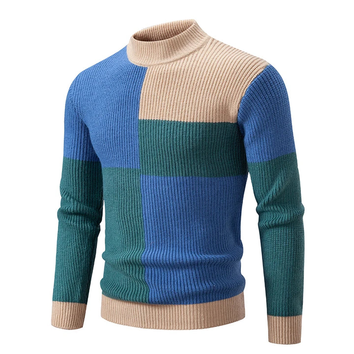 Klassischer Rundhals-Herrenpullover aus hochwertigem Strickmaterial