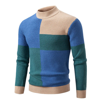 Klassischer Rundhals-Herrenpullover aus hochwertigem Strickmaterial