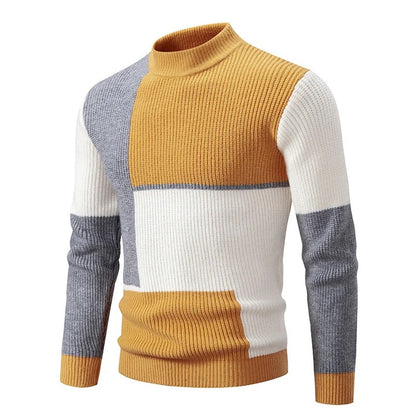 Klassischer Rundhals-Herrenpullover aus hochwertigem Strickmaterial