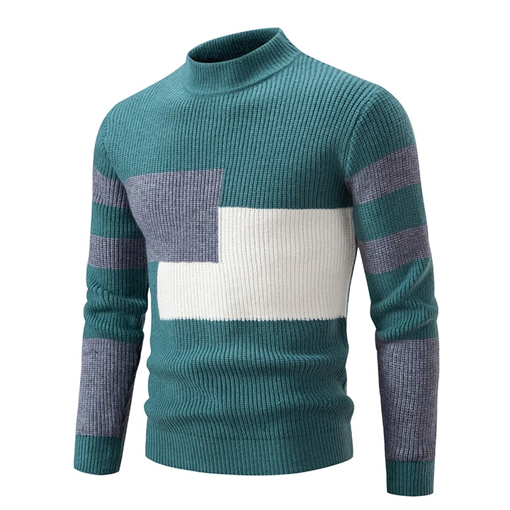 Klassischer Rundhals-Herrenpullover aus hochwertigem Strickmaterial