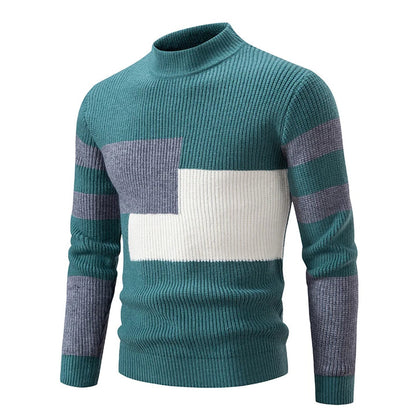 Klassischer Rundhals-Herrenpullover aus hochwertigem Strickmaterial