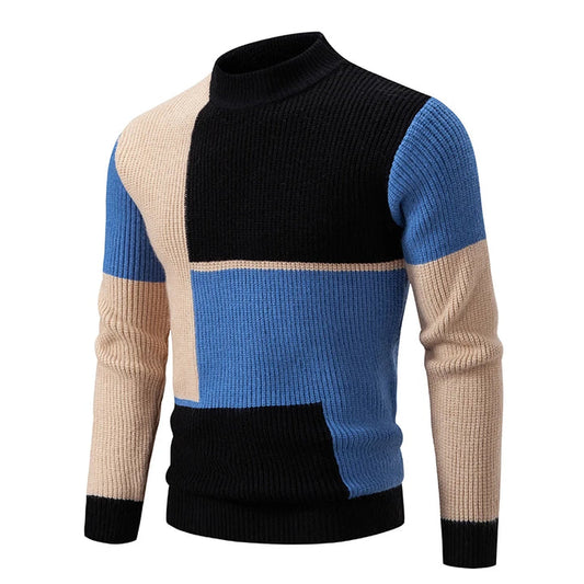 Klassischer Rundhals-Herrenpullover aus hochwertigem Strickmaterial