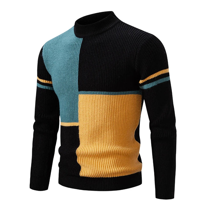 Klassischer Rundhals-Herrenpullover aus hochwertigem Strickmaterial