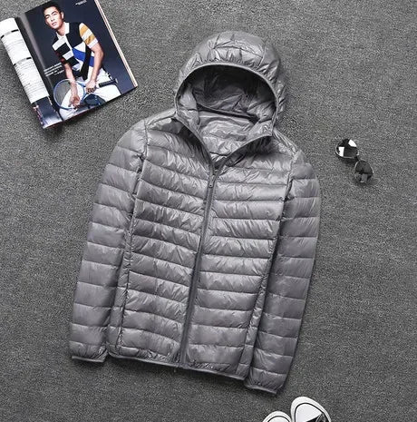 Leichte Herren Daunenjacke mit Kapuze - Stilvolle Winterpufferjacke für optimalen Komfort