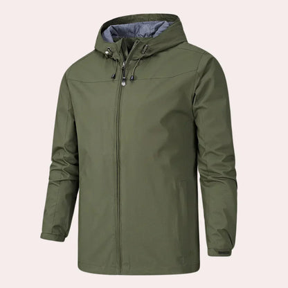 Leichte Outdoor-Windjacke mit verstellbarer Kapuze