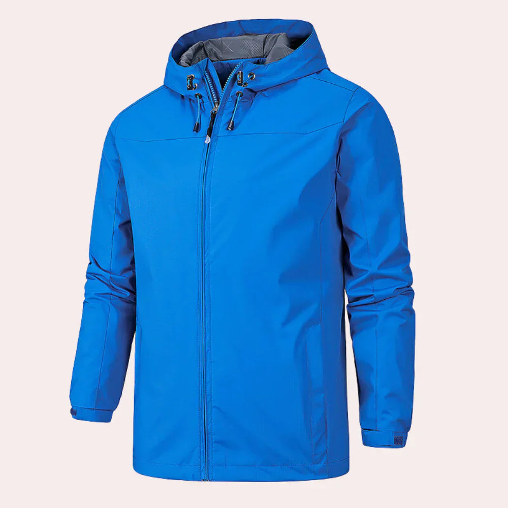 Leichte Outdoor-Windjacke mit verstellbarer Kapuze