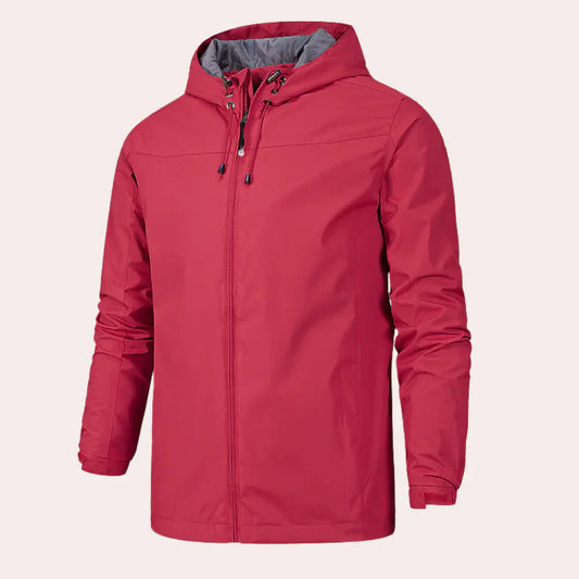 Leichte Outdoor-Windjacke mit verstellbarer Kapuze