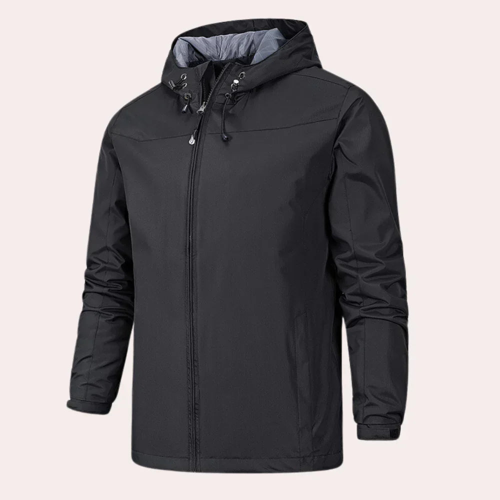 Leichte Outdoor-Windjacke mit verstellbarer Kapuze