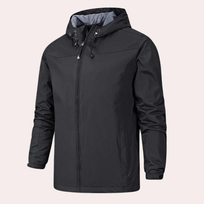 Leichte Outdoor-Windjacke mit verstellbarer Kapuze