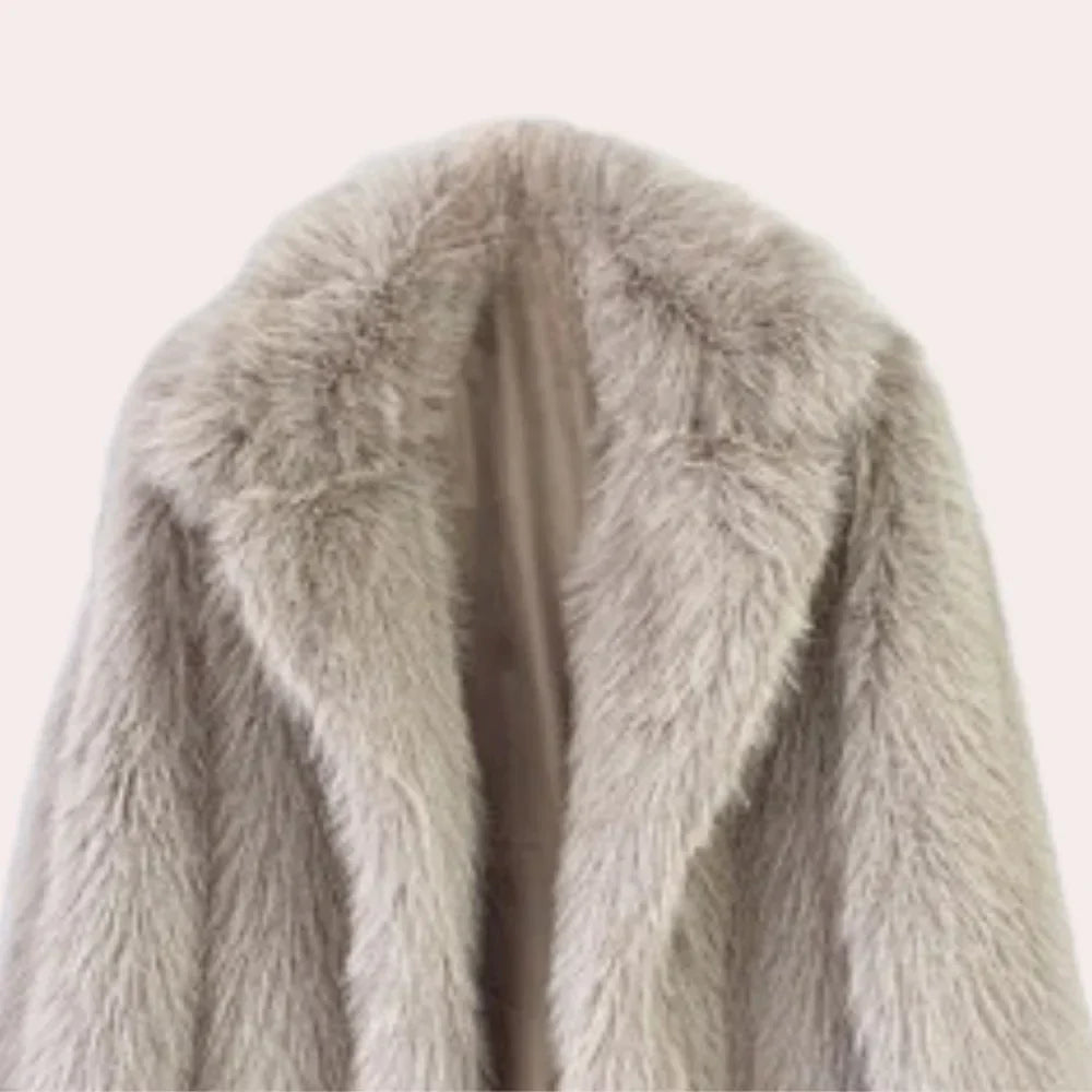 Luxuriöser Plüsch-Wintermantel für Damen – Bequem und Warm