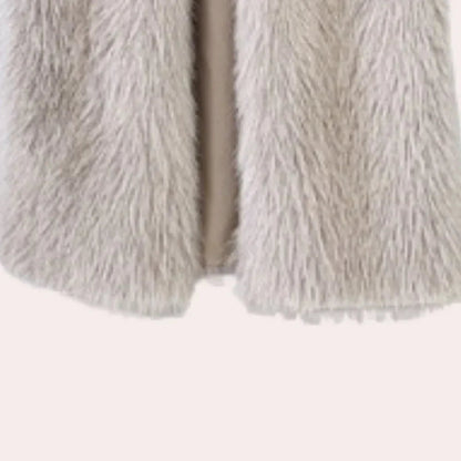 Luxuriöser Plüsch-Wintermantel für Damen – Bequem und Warm