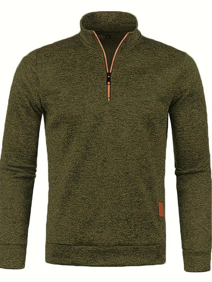 Modischer Herren Fleece Pullover mit Halbreißverschluss – Idealer Begleiter für jede Gelegenheit