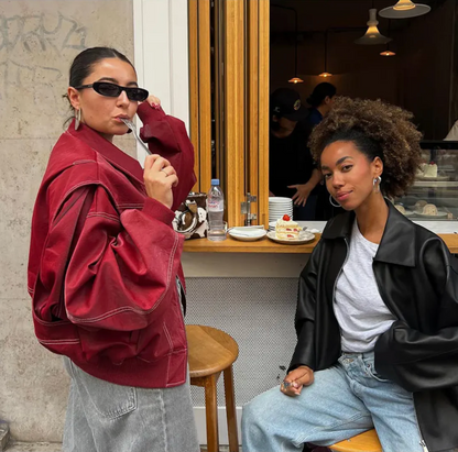 Oversize Rote Damenjacke - Trendy und Bequem für Jeden Anlass