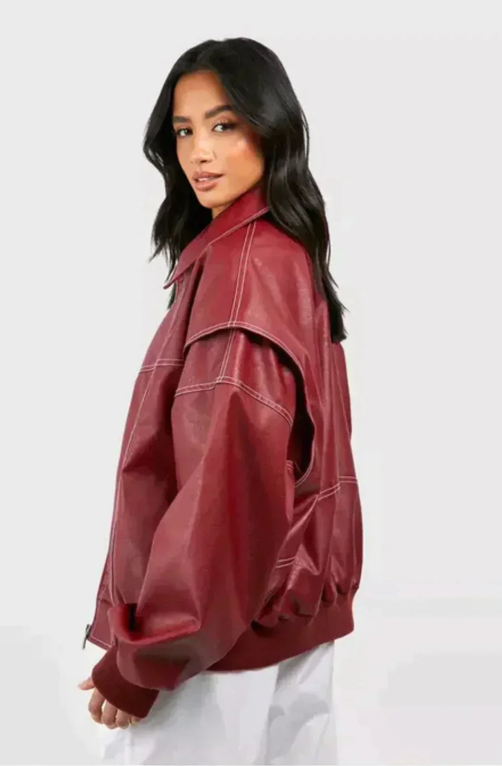 Oversize Rote Damenjacke - Trendy und Bequem für Jeden Anlass